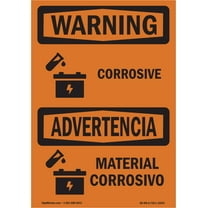 OSHA WARNING Sign - Corrosive - Material Corrosivo Bilingual | Decal | Protect Your Business, Work Site, Warehouse & Shop Area | Made in the USA
