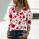 thumbnail image 2 of Blusa informal de manga larga con cuello en V y estampado floral para mujer Pompotops FGAJ16285, 2 of 5
