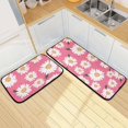 thumbnail image 3 of Flowers Floral Daisy Kitchen Mat Set of 2, Non-Slip Kitchen Rug for Floor, Waterproof Sink Carpet for Home, Office, Laundry, 3 of 6