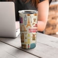 thumbnail image 4 of Cartoon Architecture 20oz Tumbler Stainless Steel Double Wall Vacuum Insulated Coffee Mug Travel Cups for Wife Mom Daughter Sister Friend Coworker, Metal Straws and Brush, 4 of 7