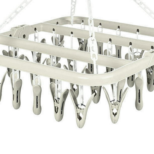 Foldable Clip Hangerswith Drying Clips 32 Clip Folding Hanger Laundry Clip Rack Clothes Drying Hangerwith Clips Exquisite Design