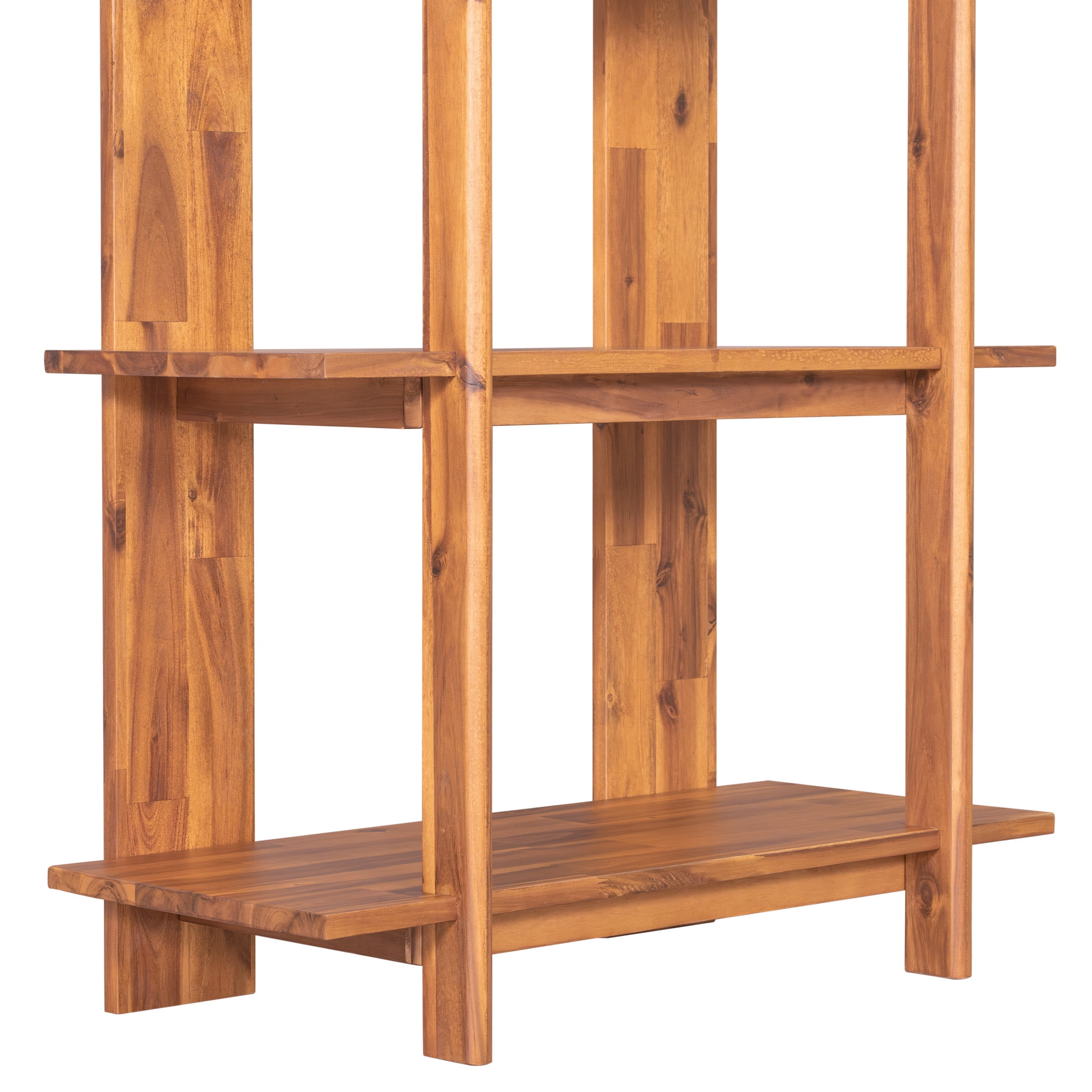 Christopher Knight Home 4-Tier Open Bookcase, 70.2" Solid Acacia Wood Modern Display Bookshelf, Teak Finish