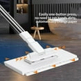 thumbnail image 4 of Snap Grip Mini Mop, No Wash Lazy Mops Wet and Dry, Zero Touch Mini Mop, Retractable Convenient Automatic Cloth Changing Clip Mopstick, 31in Long Handle, with Reusable Cloths, 4 of 7