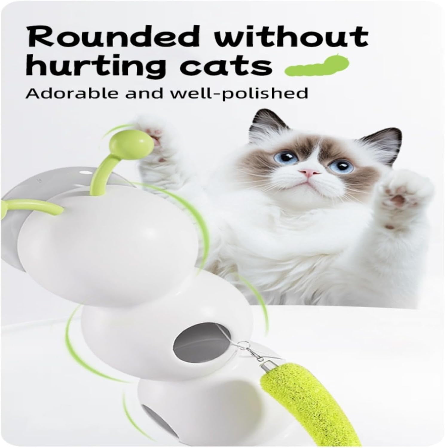 Whack a Worm Cat Toy, Interactive Caterpillar Cat Toy with Motion Sensor, Interactive Caterpillar Smart Motion Cats Toys with Worm Design for Stable Play (1PC)