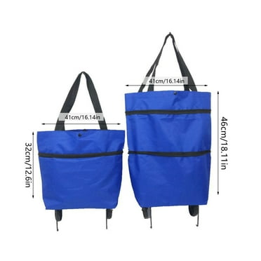 xuyanhg Clearance Foldable Shopping Bag, 2 In 1 Collapsible Shopping Cart Shopping Trolley Bag with Wheels on Wheels Collapsible Trolley Bags Reusable Grocery Bags