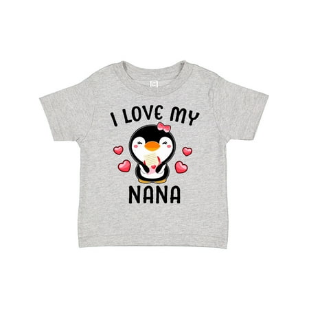 

Inktastic I Love My Nana with Cute Penguin and Hearts Gift Toddler Toddler Girl T-Shirt
