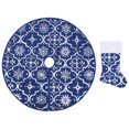 thumbnail image 2 of vidaXL Luxury Christmas Tree Skirt with Sock Fabric Tree Multi Colors/Sizes, 2 of 3