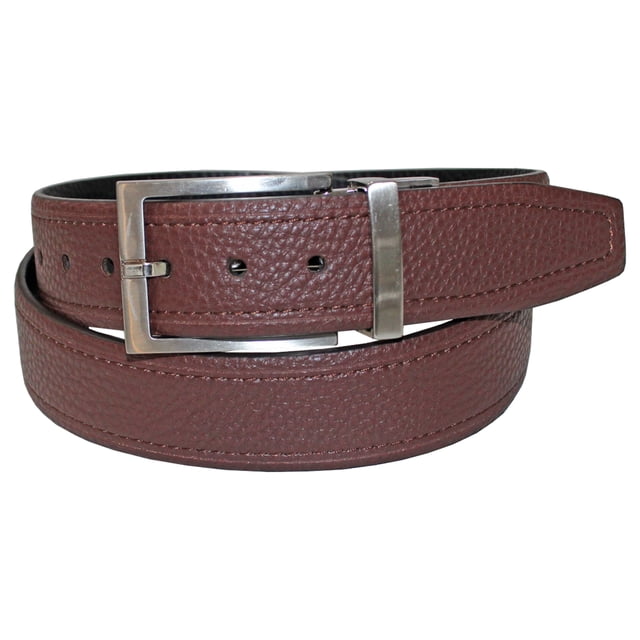 Greg Norman Golf Ceinture en Cuir Texturé Réversible pour Homme, 46 Pouces Brun/noir