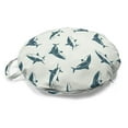 thumbnail image 1 of Sea Animals Round Floor Cushion with Handle, Repeated Cartoon Sharks Swimming to Different Directions Pattern, Pillow for Living Room & Dorms, 18" Round, Slate Blue and Eggshell, by Ambesonne, 1 of 4