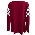 thumbnail image 5 of T-Shirt à Manches Longues Femme Mode Automne Blouse Solide Zip Tops, 5 of 5