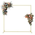 thumbnail image 1 of Outsunny 6.6FT x 6.6FT Gold Wedding Arch Backdrop Stand for Birthday Party, 1 of 10
