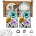 thumbnail image 5 of Teal Grey Rustic Farmhouse Kitchen Towels Set of 4, Country Turquoise Floral Daisy Absorbent Dish Towels for Kitchen, Microfiber Hand Towel, Quick Drying Tea Towel for Cleaning Decorative Dishcloths, 5 of 7