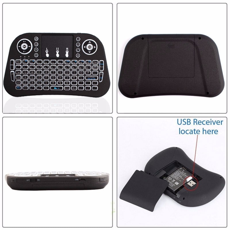 Mini i10 2.4G Air Mouse Wireless Keyboard with Touchpad Black