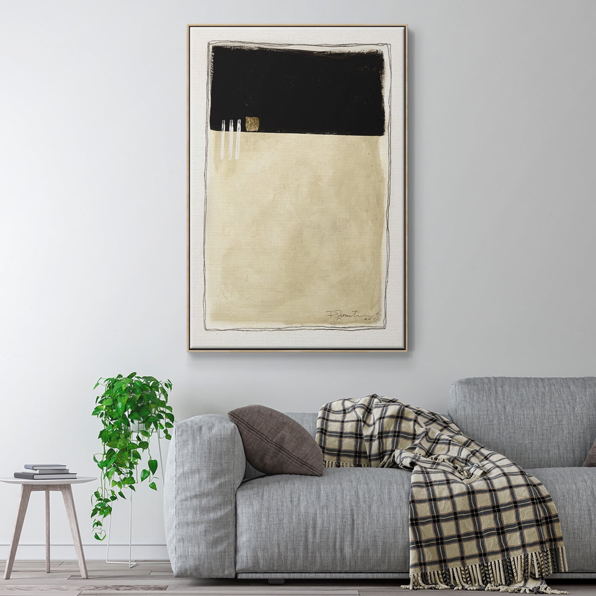 Inner Musing II Framed Premium Gallery Wrapped Canvas - Ready to Hang - 25 x 37 - Natural Wood Floating Frame