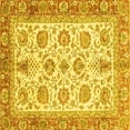 thumbnail image 1 of Ahgly Company Indoor Square Oriental Yellow Traditional Area Rugs, 3' Square, 1 of 4