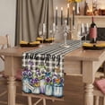 thumbnail image 2 of Table Runners 72 Inches Long Dress Scarves, Hello Spring Farmhouse Kitchen/Dining Table Runner, Coffee Tablerunners, Pastoral Purple Bottle Floral Black White Plaid 13x72 Inch, 2 of 9