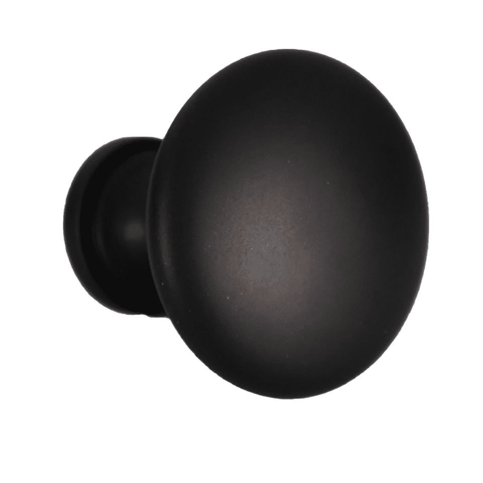 Würth Matte Black Round Mushroom Knob, 20 Pack