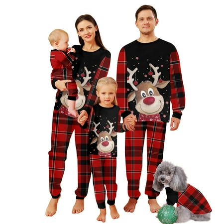 

Christmas Family Matching Pajamas Set Santa s Deer Sleepwear For The Family Women And Men