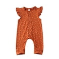 thumbnail image 3 of Infants Girls Romper Trousers Short Ruffle Sleeve Polka Dot Printed Buttons Baby Clothes, 3 of 5