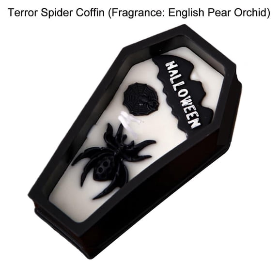 IFRINID Coffin Shaped Scented Candle, Freesia Fragrance Decorative Candle for Gothic Halloween Party and Home Decor