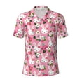 thumbnail image 2 of Daiia Rose Rabbit Pattern Men’s Polo Shirts,Solid Deck Shirt,Classic Fit, Breathable Cotton Polo for Casual and Sport Wear-Large, 2 of 7