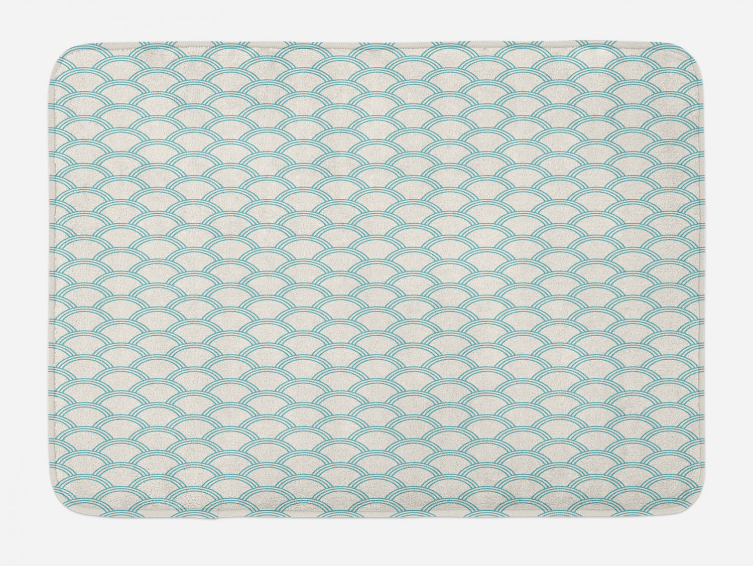 Decorative Polyester Floor Mat with Non-Skid Backing 30 X 18 Simplistic Minimalist Design Maritime Oceanic Coastal Theme Water Splash Print Ambesonne White Doormat Turquoise Cream 
