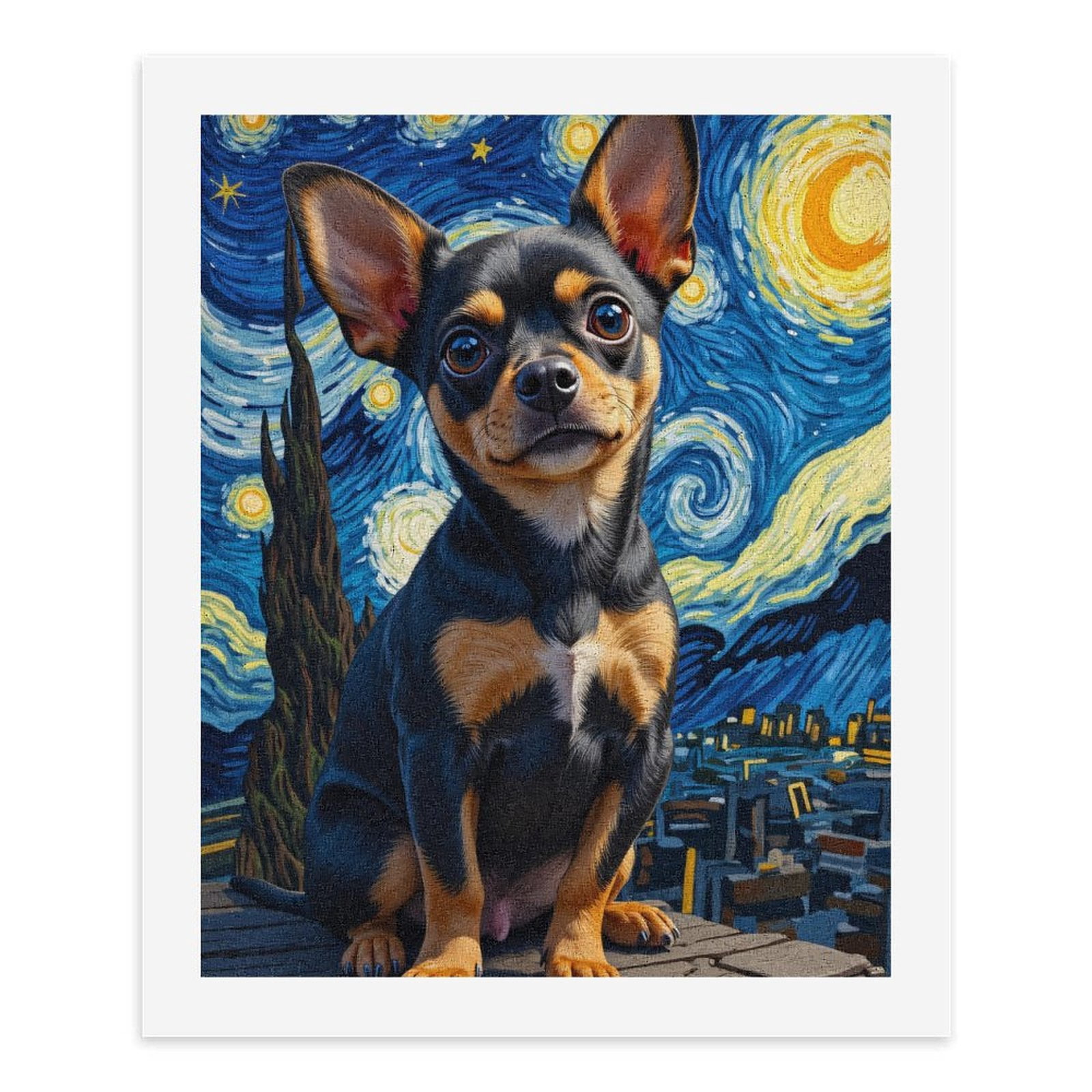 Paint by Numbers Kit for Adults, Miniature Dog Starry Night Fusion Paint by Numbers, Easy Paint by Numbers Kit for Adults Beginner, DIY Adult Paint by Number Kits on Canvas, Home Decor