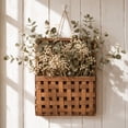 thumbnail image 2 of Woven Wall Basket,Rectangular Wall Mount Storage Box with Rope for Home Office Bathroom, 2 of 7