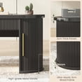 thumbnail image 6 of Modern Executive Desk with 2 Drawers, 58.3" x 21.7" Fluted Computer Desk with 2 Sliding Doors Storage, Home Office Desk, 6 of 7
