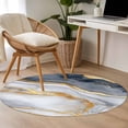 thumbnail image 4 of Round Rugs 3Ft, Grey Golden Marble Round Area Rug Washable Indoor Throw Carpet, Modern Ink Painting Art Luxury Small Non Slip Circle Rug for Bedroom Living Room Home Decor Aesthetic, 4 of 8