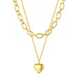 thumbnail image 1 of Cadenas con colgantes para mujer, collar para mujer, cadena en capas con colgante de corazón, perfecto como regalo, acero inoxidable, 1 of 5