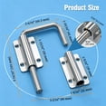 thumbnail image 2 of Sliding Door Loop Lock Rustproof Door Pins U-Shaped Multi-Angle Lock 90/180 Degree Sliding Barn Door Latches Fence Latches Stainless Steel Security Closet Latches for Door Wardrobe, 1 Pc Silver, 2 of 8