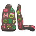 thumbnail image 3 of Fuzoiu Ho Ho Ho Merry Christmas Print Seat Covers Set, Car Seat Covers Front Seats, Car Seat Protector, Car Seat Cushion, Seat Covers Carseat Cover Universal Fit for Most Cars, 3 of 7