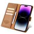 thumbnail image 7 of Allytechgroup Flip Wallet Case for iPhone 16, with Credit Card Slots, Magnetic Clasp, Slim Thin RFID Blocking Premium PU Leather Shockproof Kickstand Cover Case for Women Men, Brown, 7 of 7