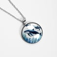 thumbnail image 4 of Whale Circular Glass Pendant Necklace - Women's Statement Necklaces, 4 of 5