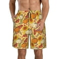 thumbnail image 2 of Uemuo Pumpkin And Sunflower Pattern Men's Swim Trunks Hawaiian Beach Bathing Suit Swimsuits Beach Quick-Dry Shorts with Pockets-3X-Large, 2 of 9