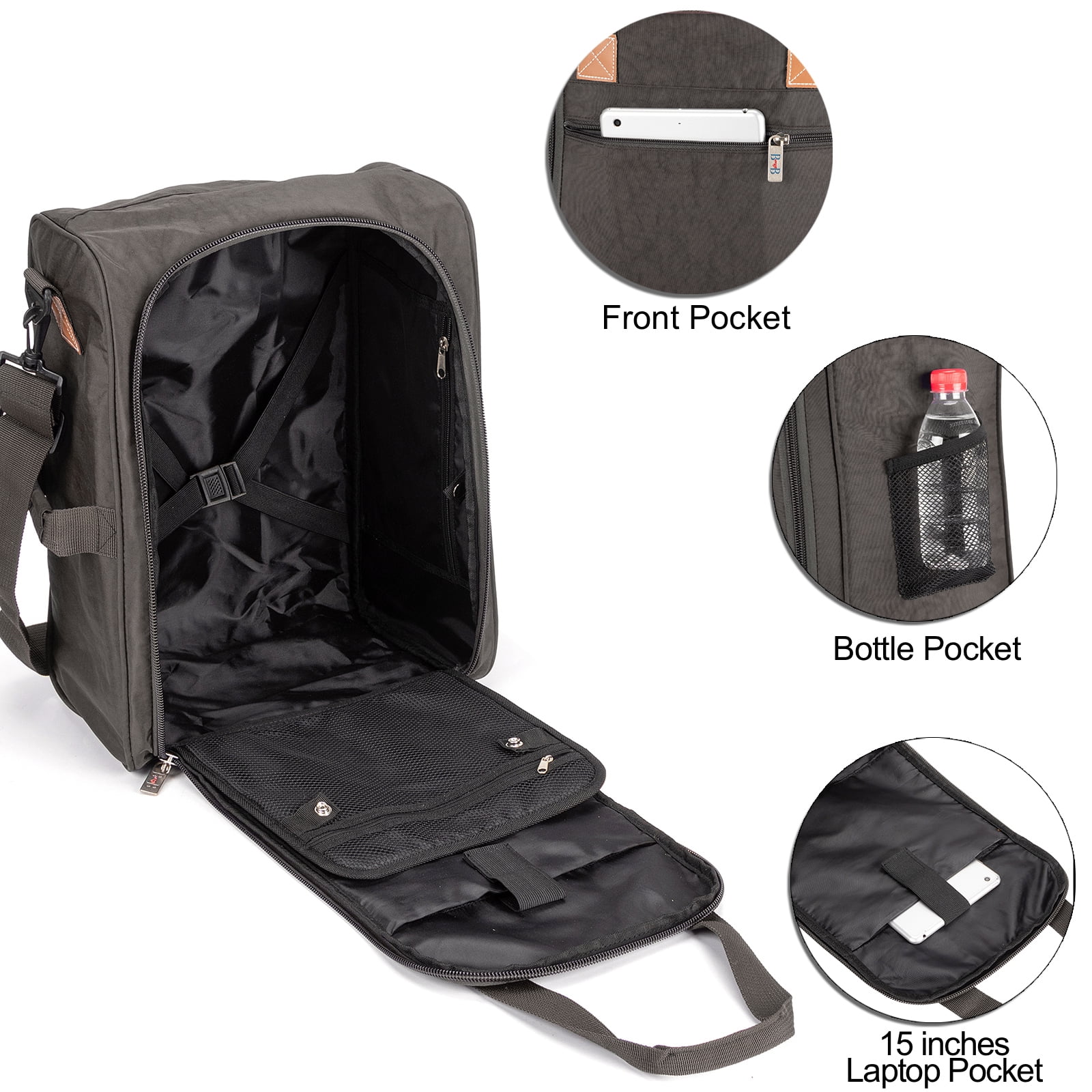 17X13X8 Inches Personal item Under Seat Duffel Bag for JetBlue Allegiant, Spirit Airlines. (Beige)
