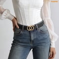 thumbnail image 2 of WHIPPY Women's Leather Belt for Jeans Dresses Pants Ladies Automatic Buckle Ratchet Belts Black, 2 of 6