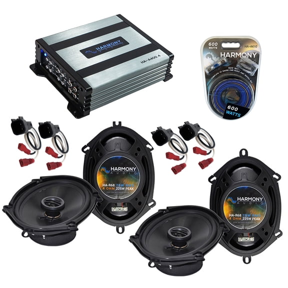 HA-R68 Ford F250/350/450/550/650/750 99-04 5x7 6x8" 225W, 800W Sub Amp & 10G Kit