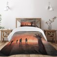 thumbnail image 3 of Ambesonne Zombie Quilted Bedspread Set 2 Pcs, Death Burning City, Twin Size, Salmon Pale Grey, 3 of 6