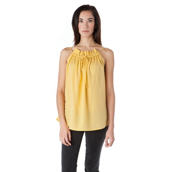 Ruffled Sleeveless Strap Shoulder Cotton Top