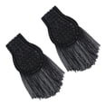 thumbnail image 4 of 1 Pair Tassel Link Chain Epaulet Decorative Shoulder Brooch Boards Badge Vintage Costume Accessory Women Men Shoulder Epaulette for Banquets Black, 4 of 8