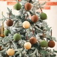 thumbnail image 2 of Xinwanna 15 Pcs Velvet Christmas Ball Ornaments 3.15 Inch Flocked Plastic Ball Xmas Tree Hanging Decoration for Holiday Party Decor (Khaki), 2 of 13