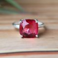 thumbnail image 7 of Ruby Gemstone Ring, 925 Silver Ring, Prong Setting Ring, Square Cut Gemstone, Statement Ring, Minimalist Ring, Pretty Ring, Unisex Jewelry, 7 of 7