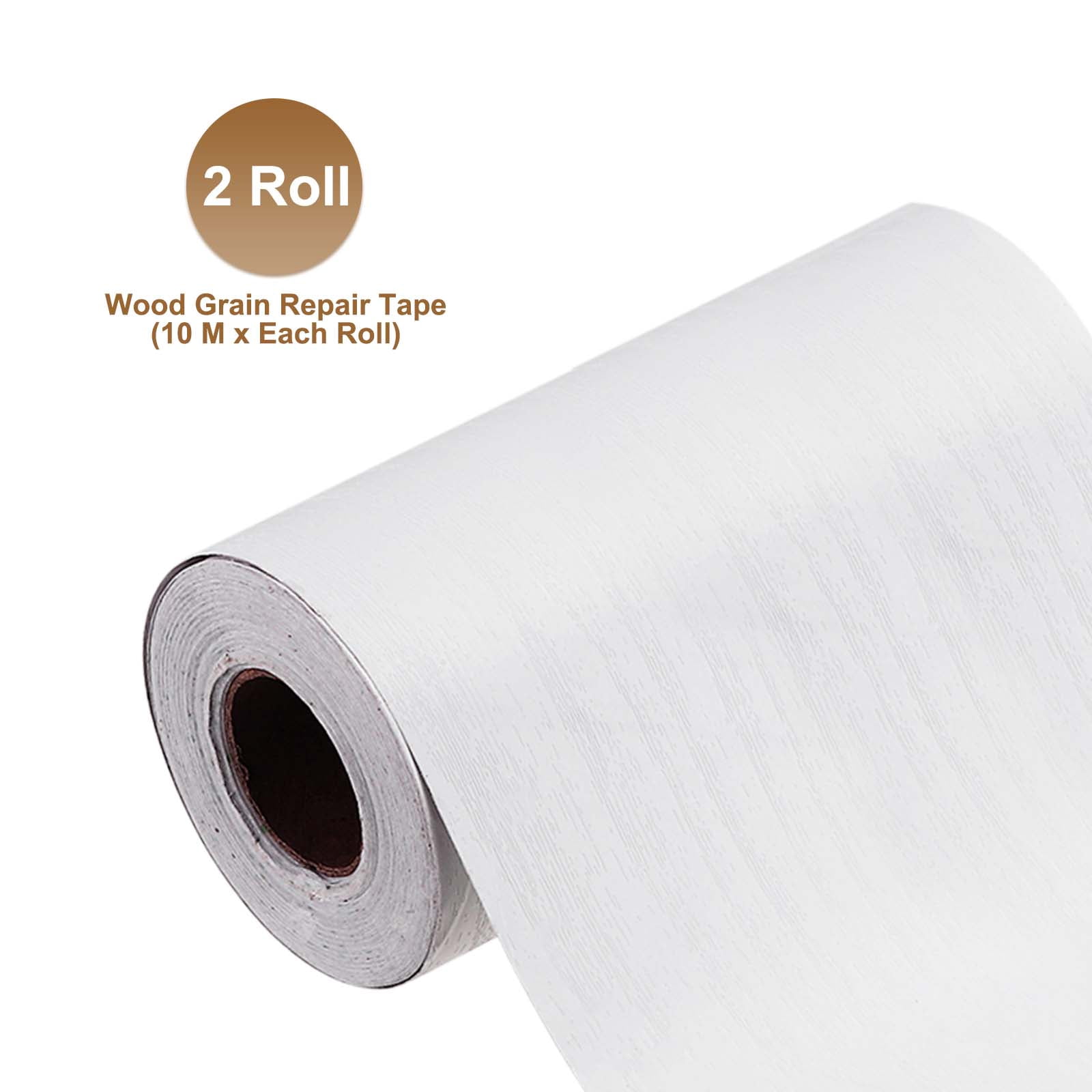 4.7 Inch x 66ft Wood Grain Repair Tape, Self Adhesive Realistic Textured Repair Tape Patch for Floor Door Table Cabinets Desk, White