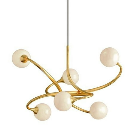 

Modern 6 Light Novelty Handcrafted Iron Chandelier in Gold Finish with Glass Globes 29 inches W X 19 inches H Bailey Street Home 72-Bel-4261291