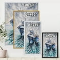 thumbnail image 4 of Designart 'Blue Fishing Boats Before A Storm Anchored' Nautical & Coastal Framed Canvas Wall Art Print, 4 of 5