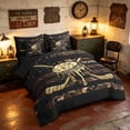 thumbnail image 2 of Manfei Camo Hockey Flag Twin Bedding, Drip Sports Bedding Comforter Set, Brown Black, Black Reversible 7-Piece, 2 of 6