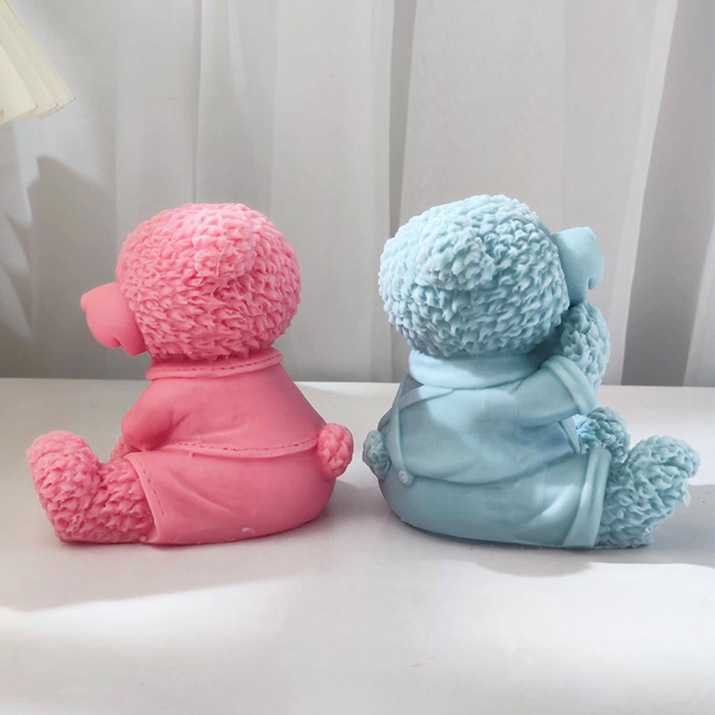 Osdhezcn Handmade Candle Mold 3D Animal Silicone Mold Reusable Sitting Bear Resin Mold