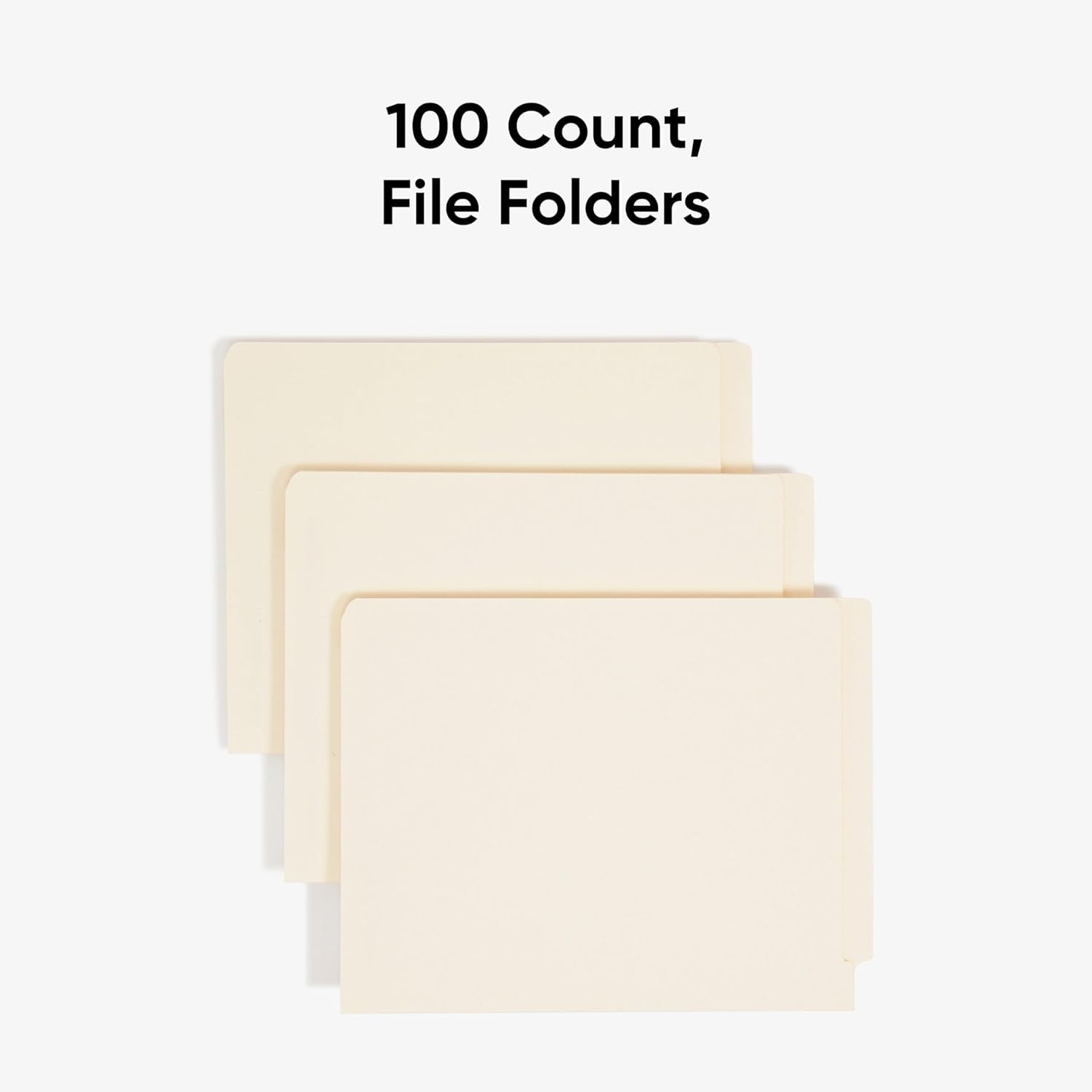 Smead Shelf-Master End Tab File Folders, 100 Count, Manila, Reinforced Straight-Cut Tabs, Letter Size (24110)